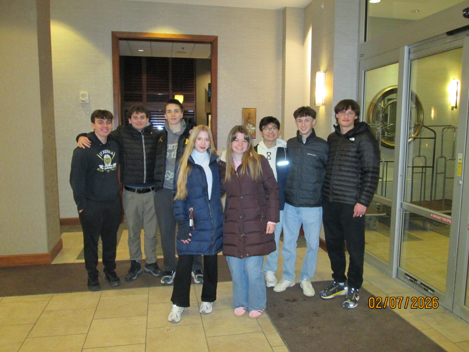 DECA members together during conference travel